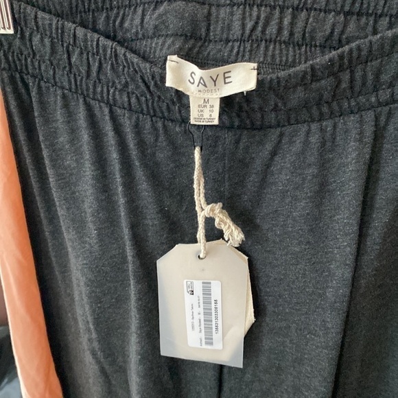 Saye dark grey Block Stripe Wide Leg Trousers joggers Sz M - Picture 5 of 11